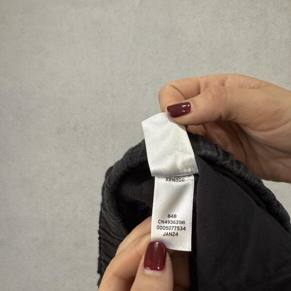 Caslon Linen Cargo Pants Womens Medium Black Drawstring Elastic Waist Pockets - Picture 4 of 10